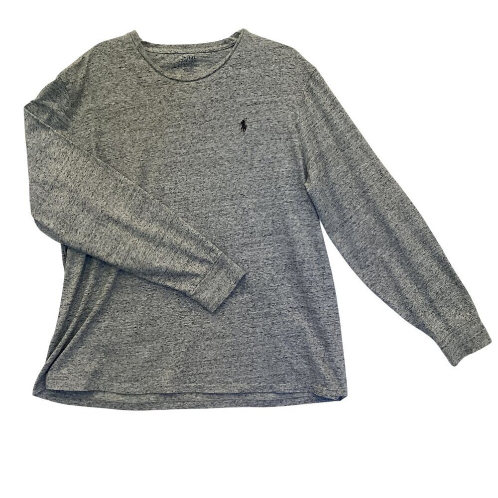 Polo Ralph Lauren Men's XL Long Sleeve Crew Neck Pullover Cotton Tee Gray